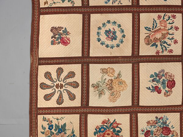 Chintz appliqued quilt, Eleanor Beard, Cotton, American