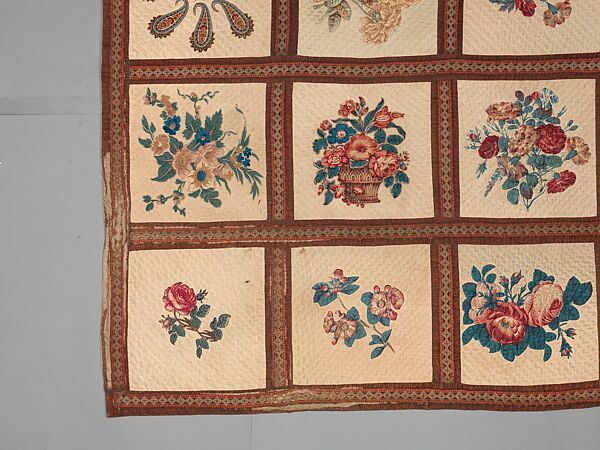 Chintz appliqued quilt, Eleanor Beard, Cotton, American