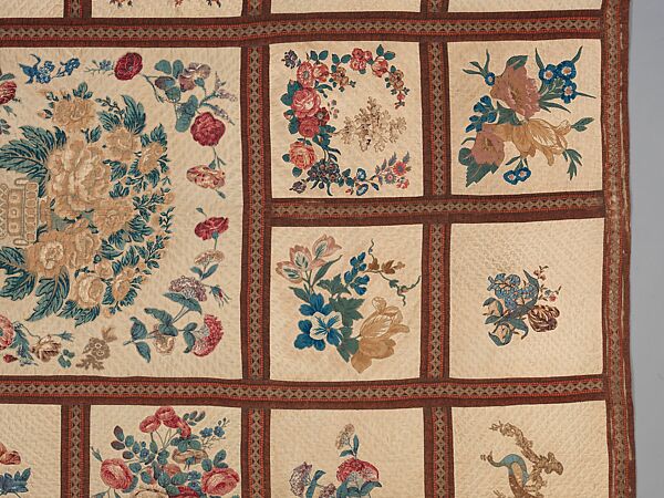 Chintz appliqued quilt, Eleanor Beard, Cotton, American