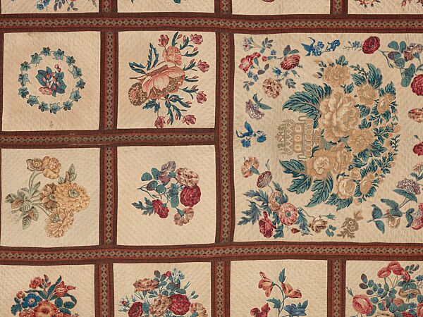 Chintz appliqued quilt, Eleanor Beard, Cotton, American