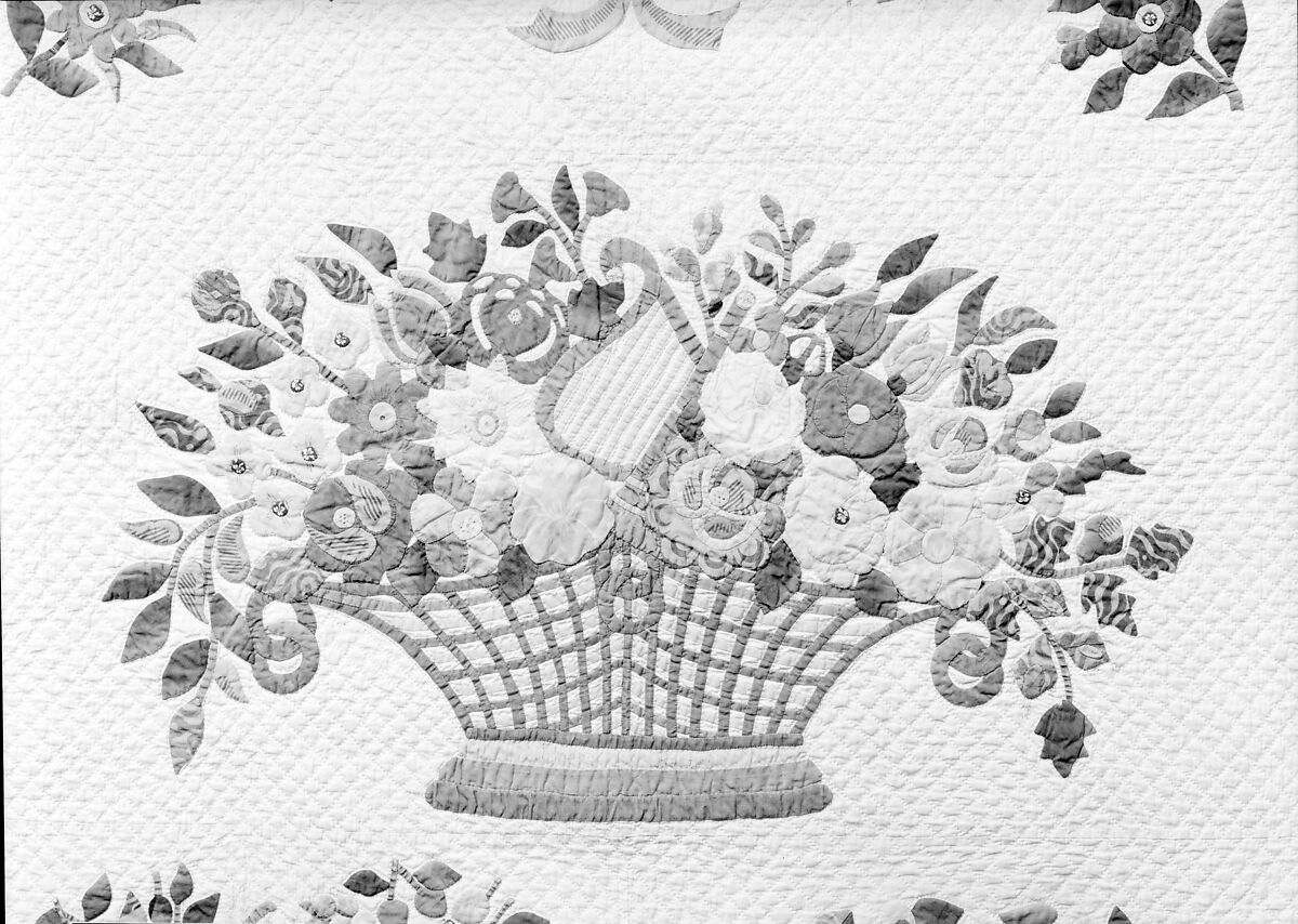 Quilt, Presentation pattern, Designs attributed to Mary Hergenroder Simon (1808–1877), Cotton and silk velvet, American