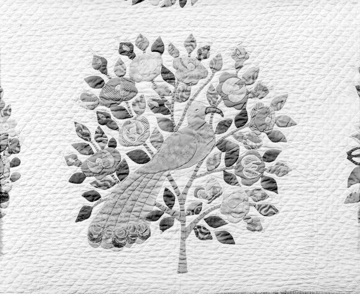 Quilt, Presentation pattern, Designs attributed to Mary Hergenroder Simon (1808–1877), Cotton and silk velvet, American