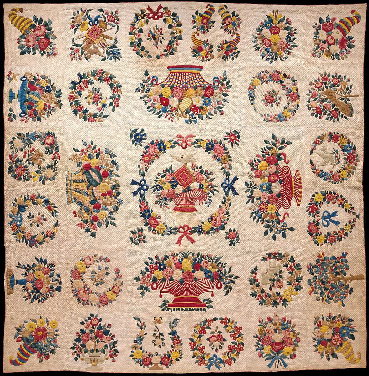 Quilt, Presentation pattern, Mary Hergenroder Simon  American, Cotton and silk velvet, American