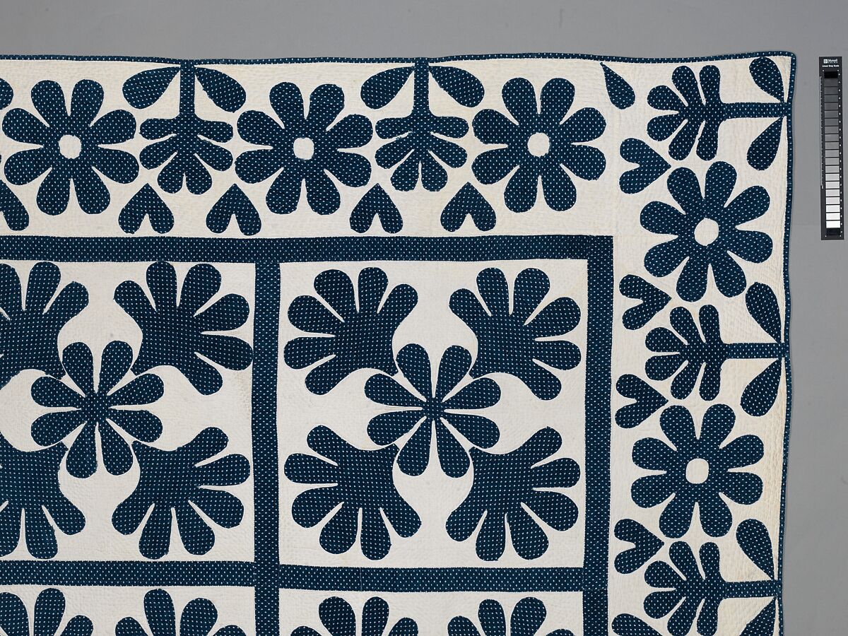 Quilt, Oak Leaf pattern, Cotton, American