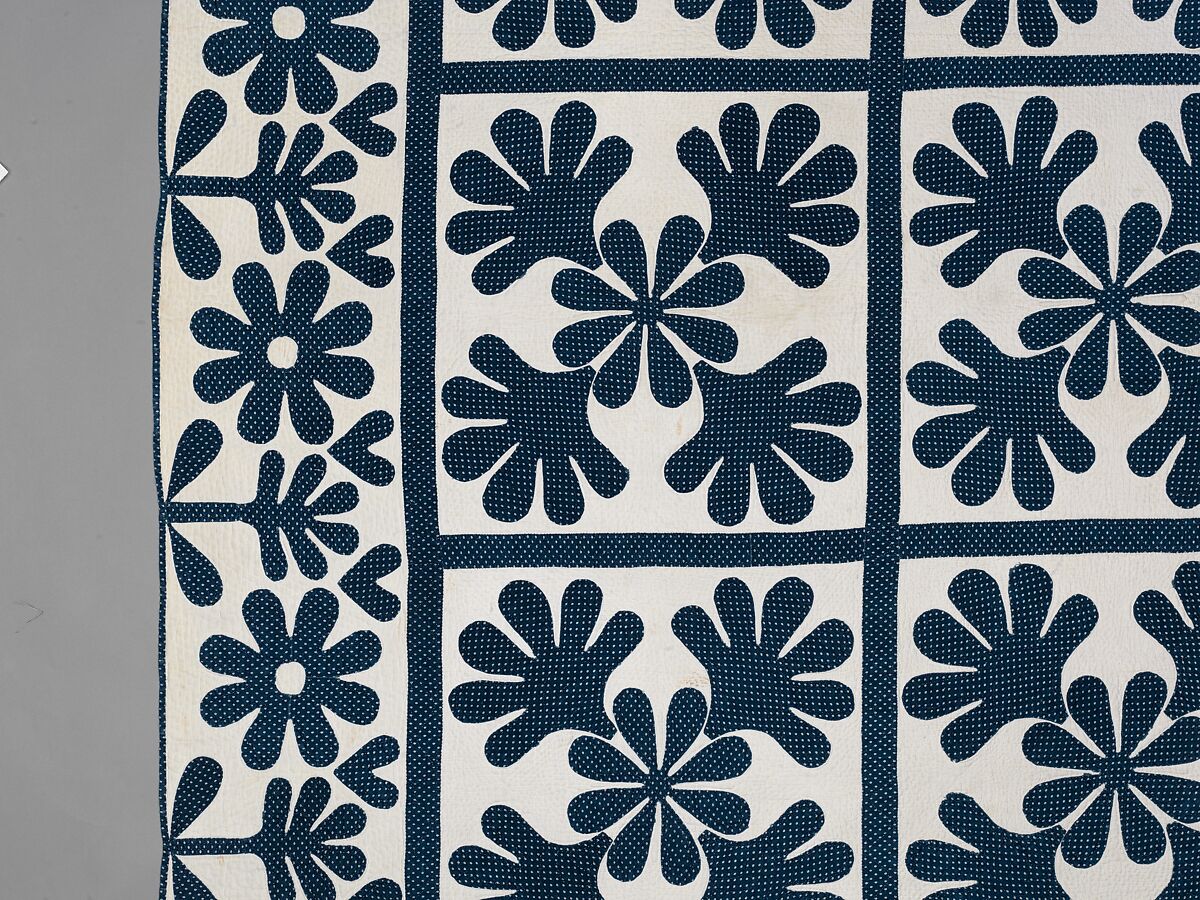 Quilt, Oak Leaf pattern, Cotton, American