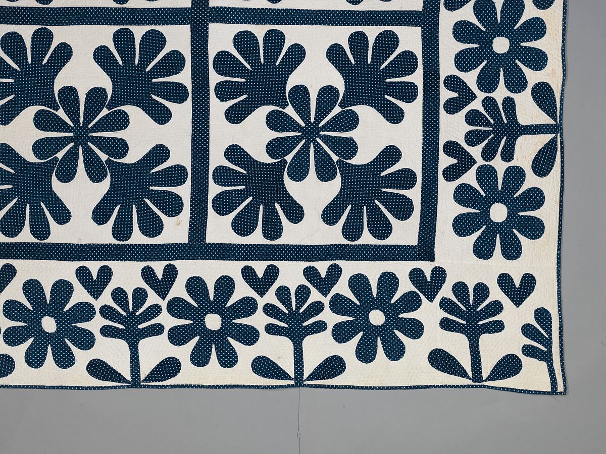 Quilt, Oak Leaf pattern, Cotton, American