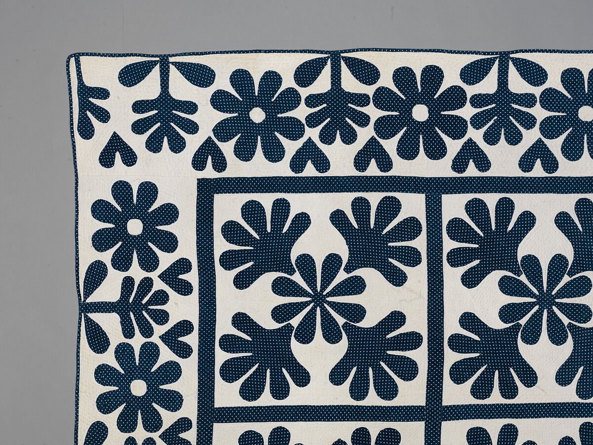 Quilt, Oak Leaf pattern, Cotton, American