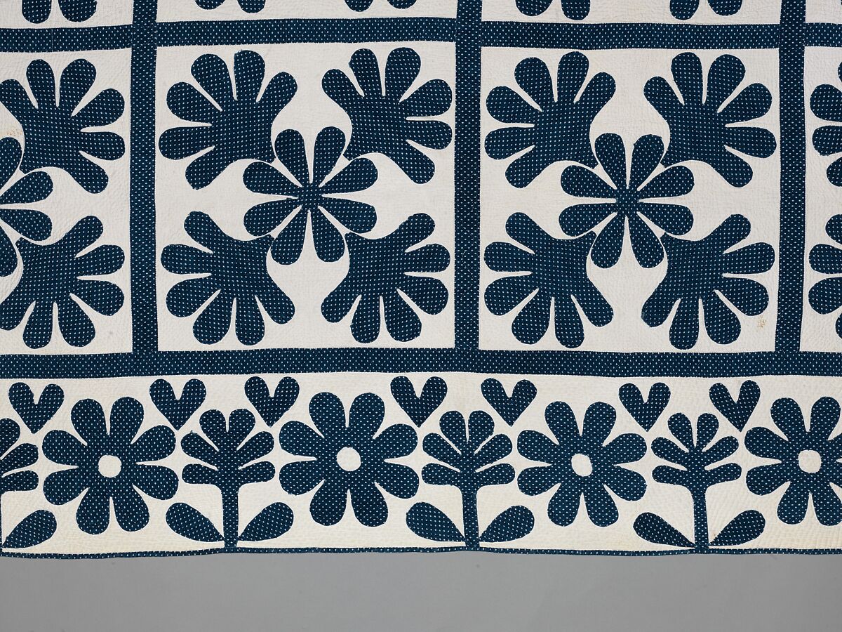 Quilt, Oak Leaf pattern, Cotton, American