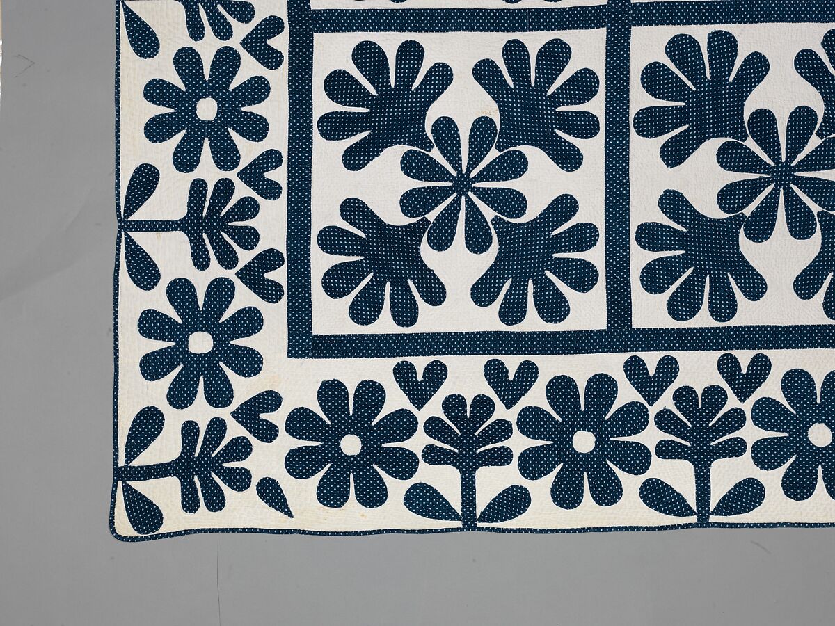 Quilt, Oak Leaf pattern, Cotton, American