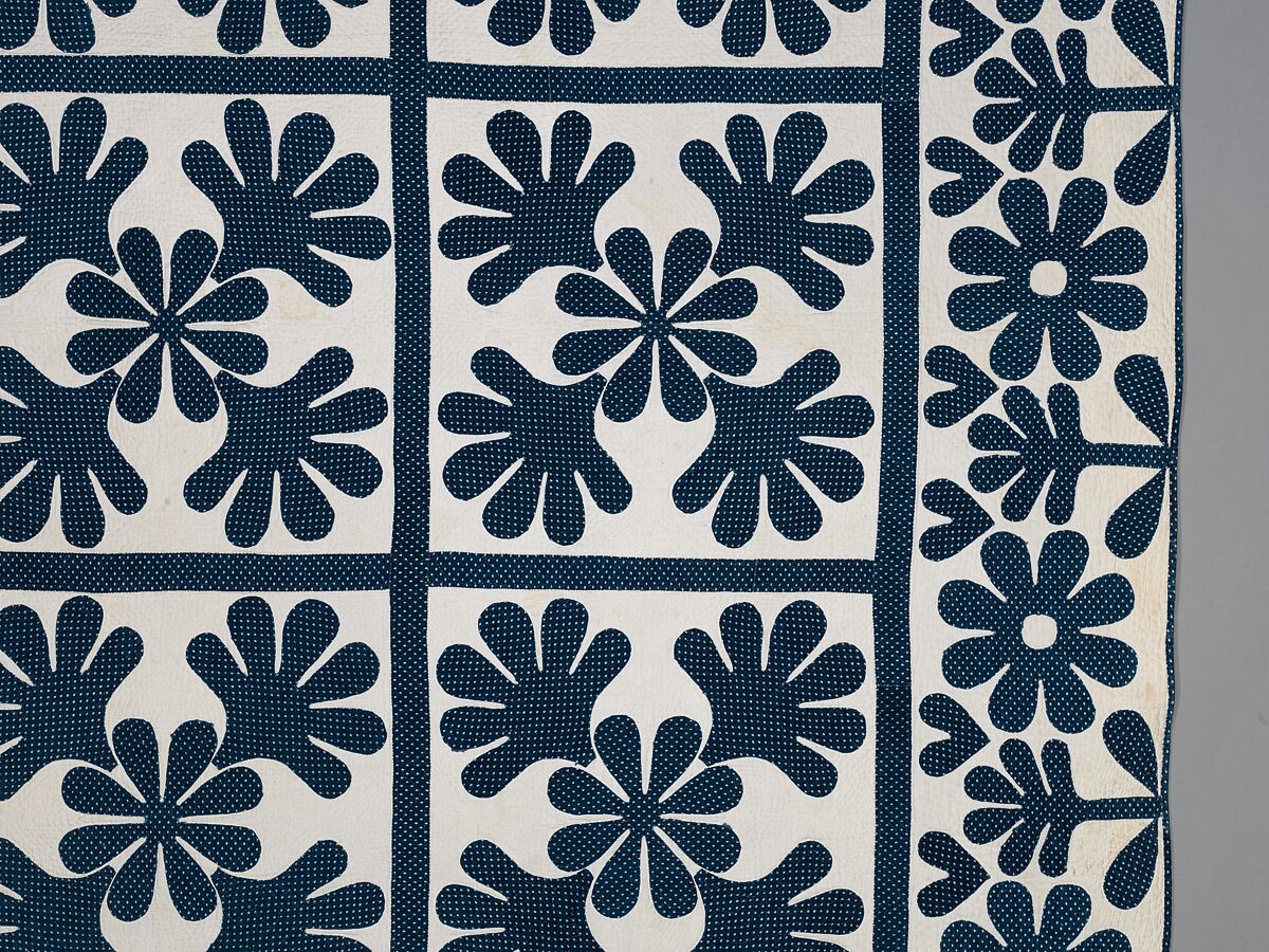 Quilt, Oak Leaf pattern, Cotton, American