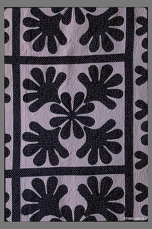 Quilt, Oak Leaf pattern, Cotton, American