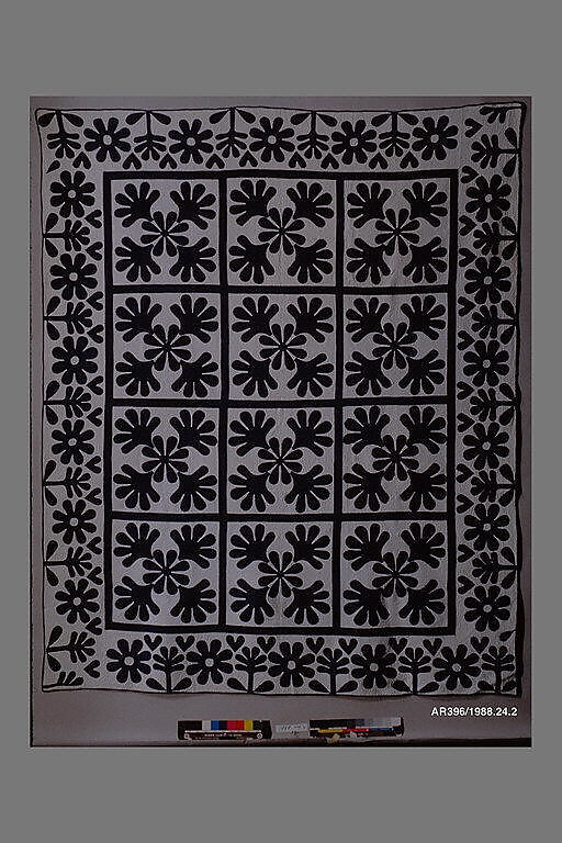 Quilt, Oak Leaf pattern, Cotton, American