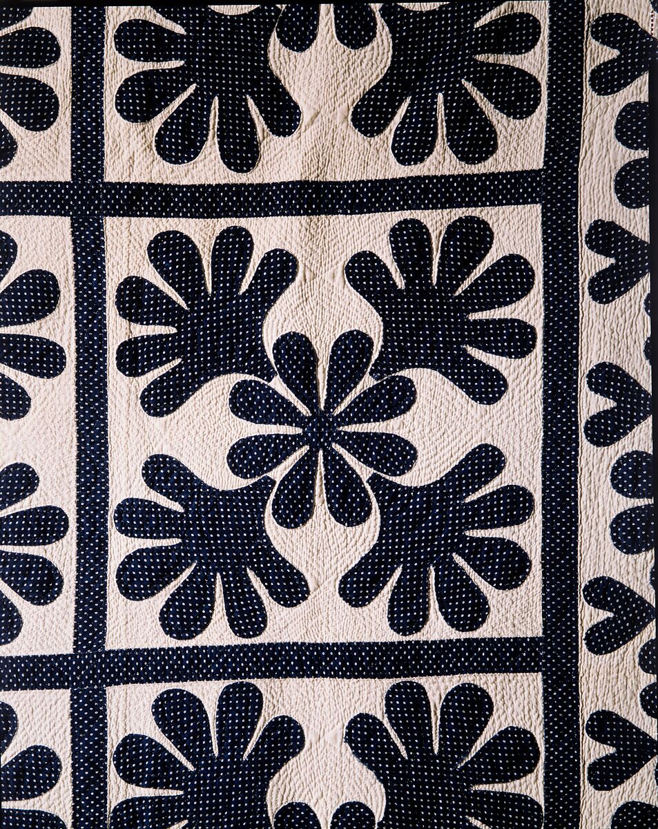 Quilt, Oak Leaf pattern, Cotton, American