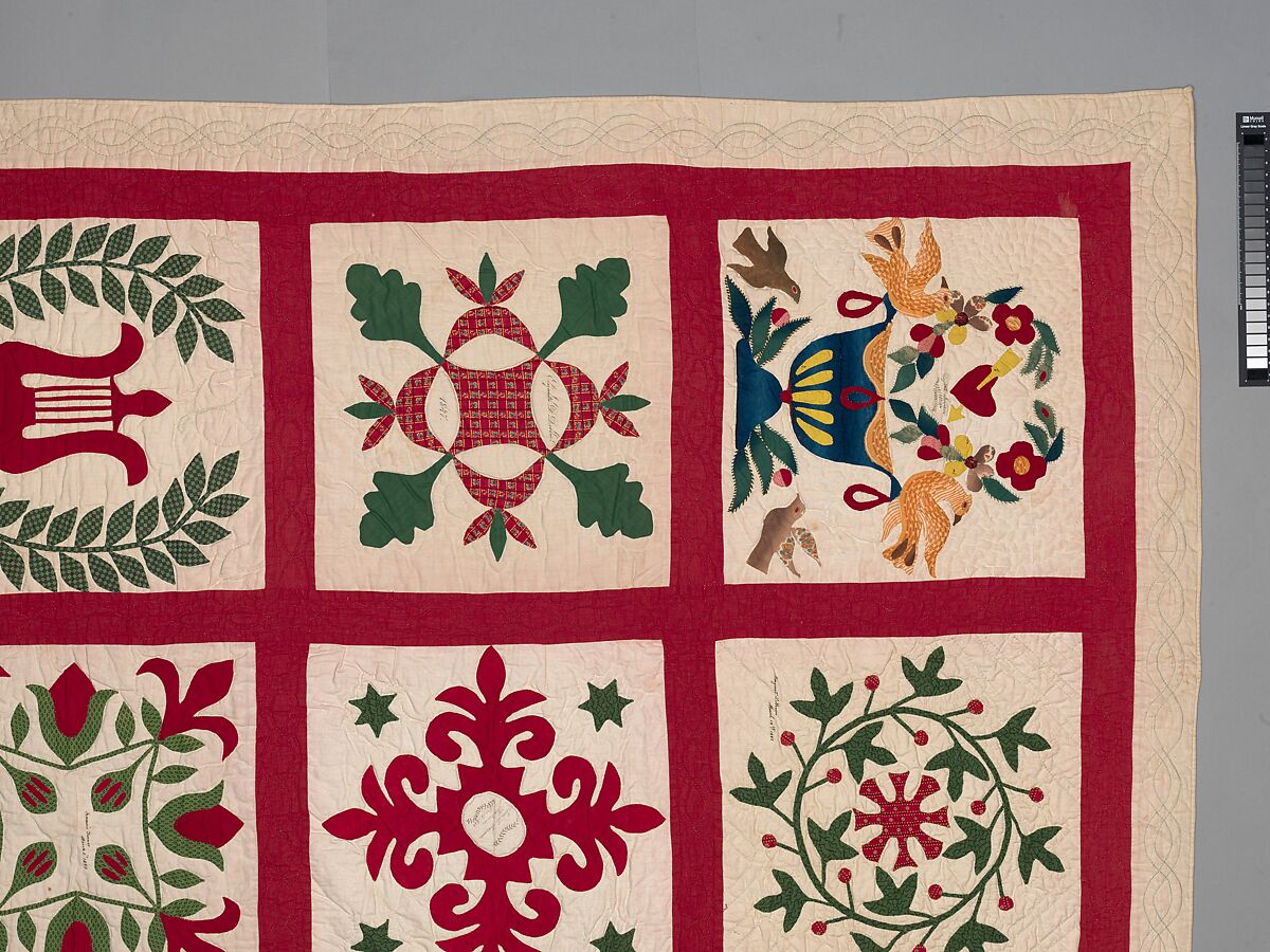 Quilt, Album pattern, Members of the Brown and Turner families, Cotton, American