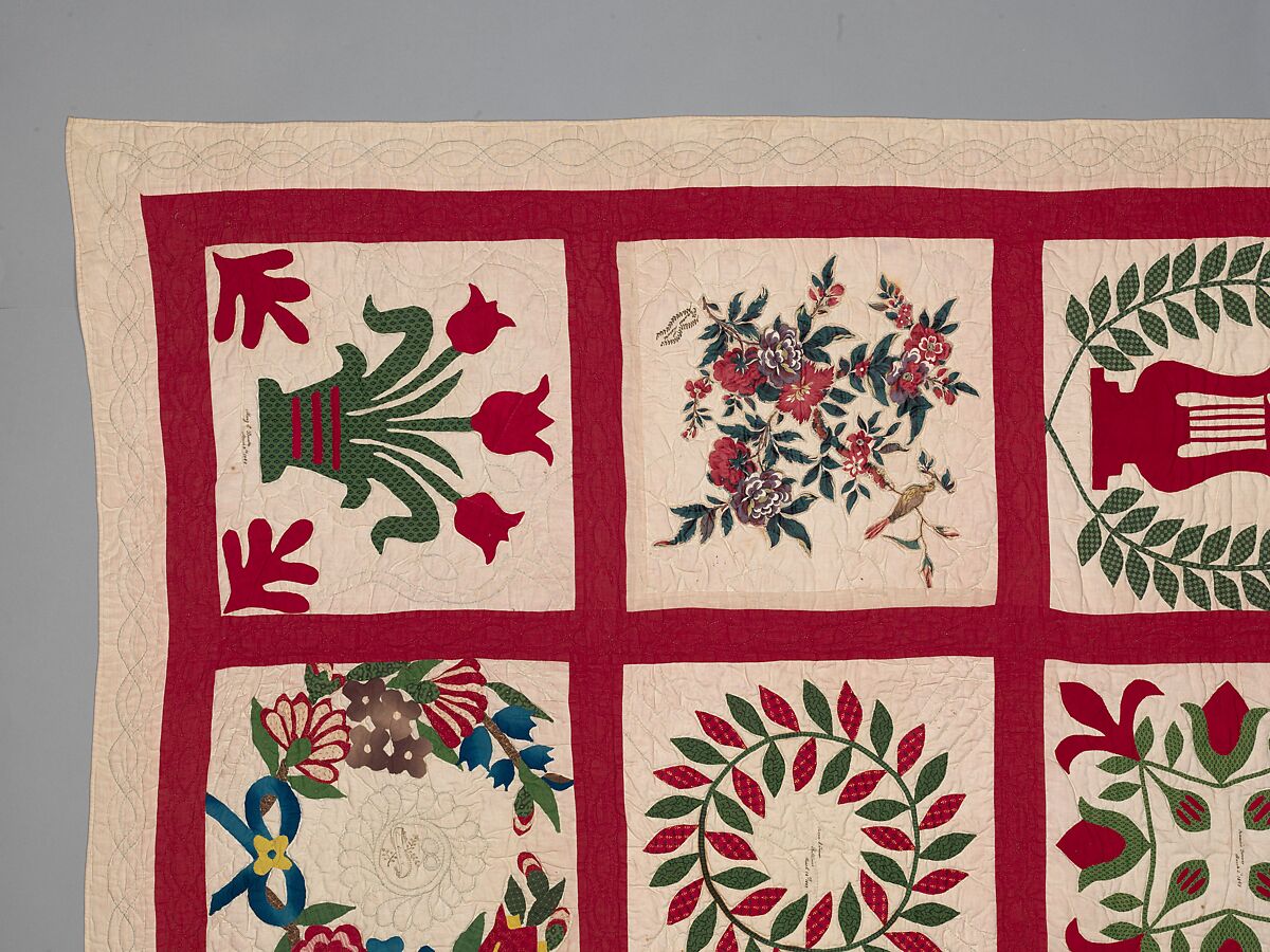 Quilt, Album pattern, Members of the Brown and Turner families, Cotton, American
