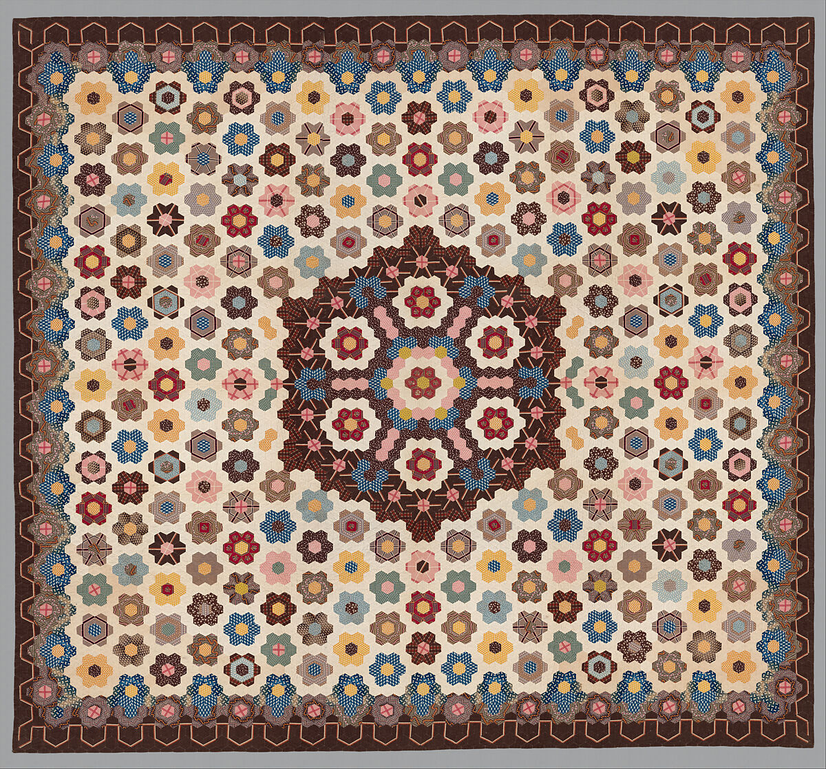 Honeycomb Quilt, Elizabeth Van Horne Clarkson (1771–1852), Cotton, American