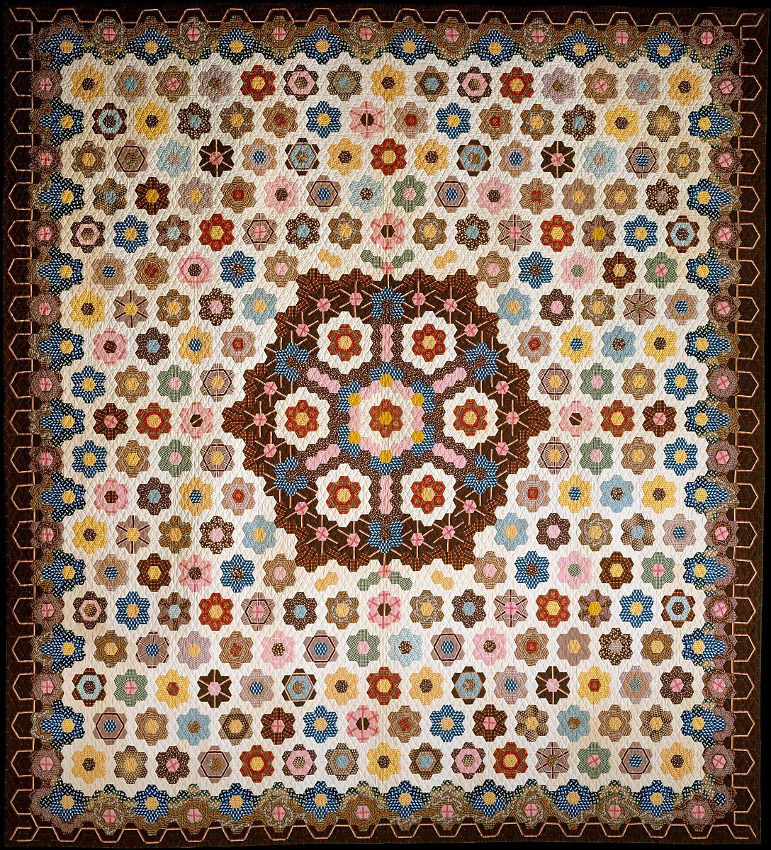 Honeycomb Quilt, Elizabeth Van Horne Clarkson (1771–1852), Cotton, American 