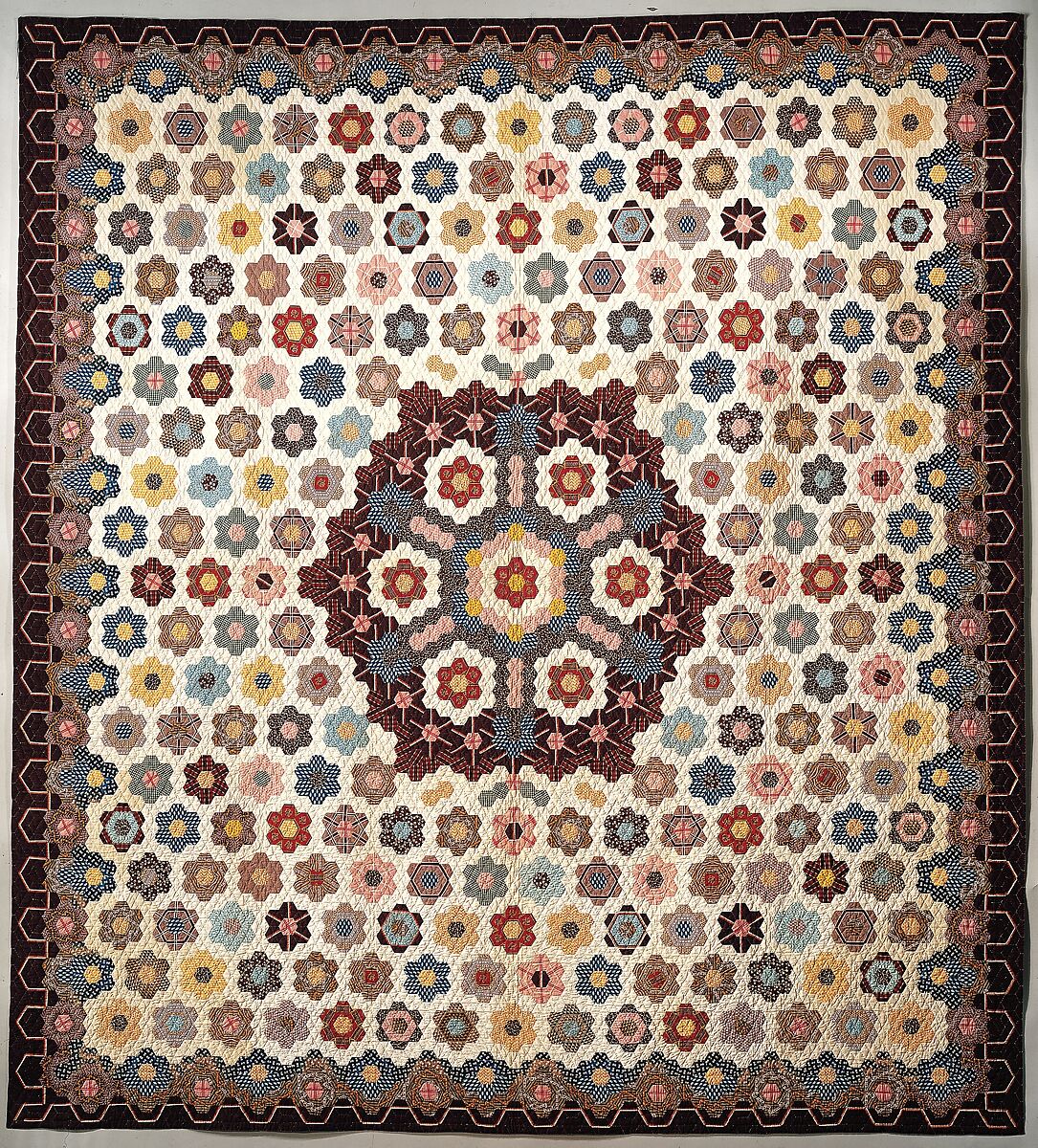 Honeycomb Quilt, Elizabeth Van Horne Clarkson (1771–1852), Cotton, American