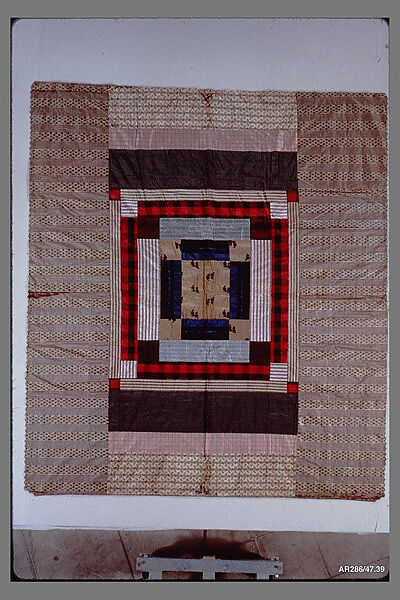 Quilt, Hexagon or mosaic pattern, Anne Record (born 1832), Silk and silk velvet, American
