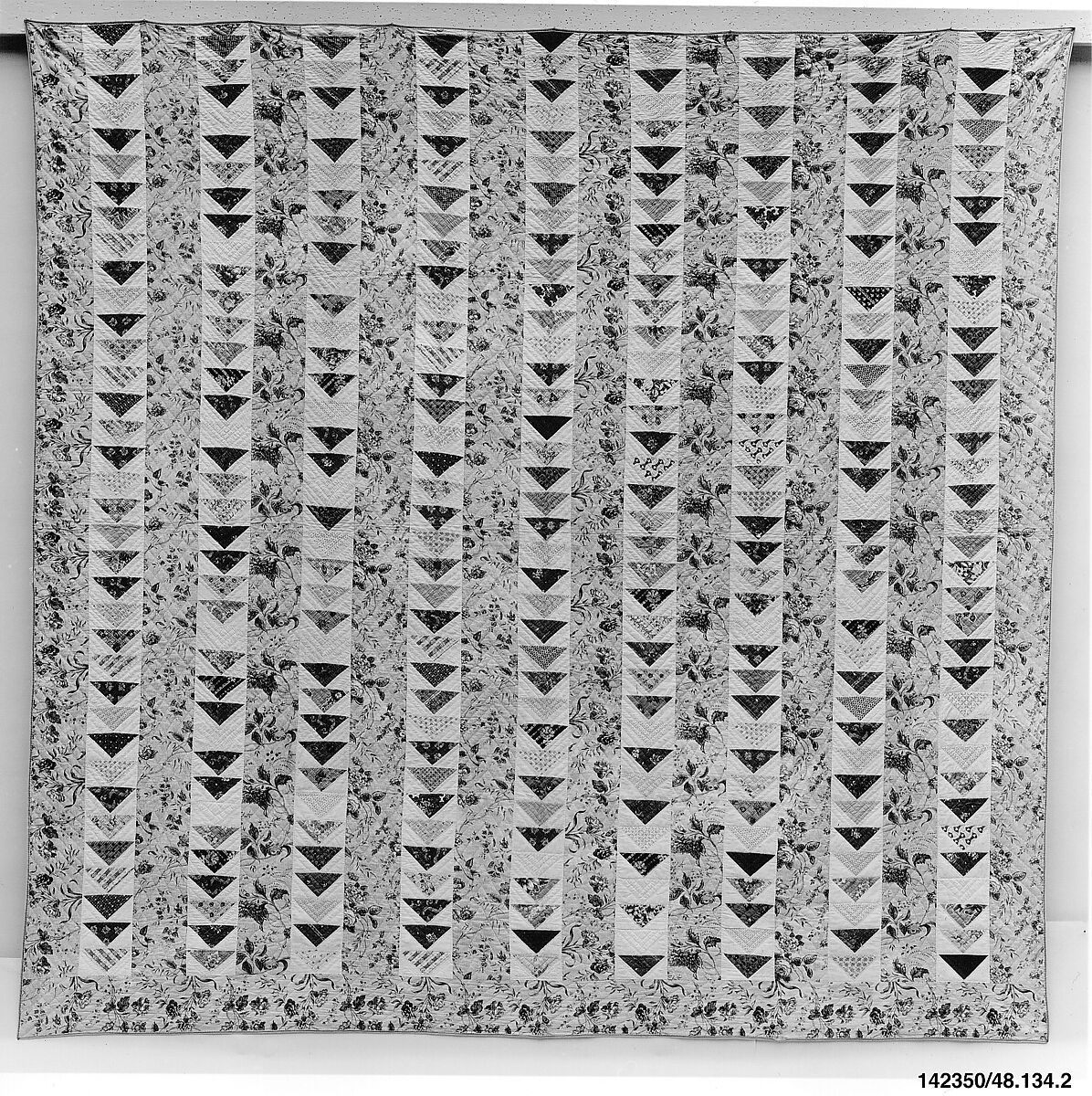 Quilt, Flying Geese pattern, Cotton, American