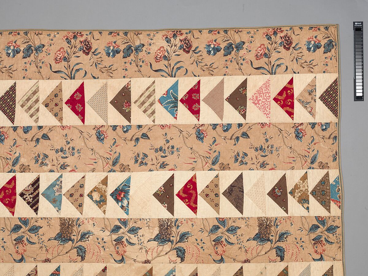 Quilt, Flying Geese pattern, Cotton, American