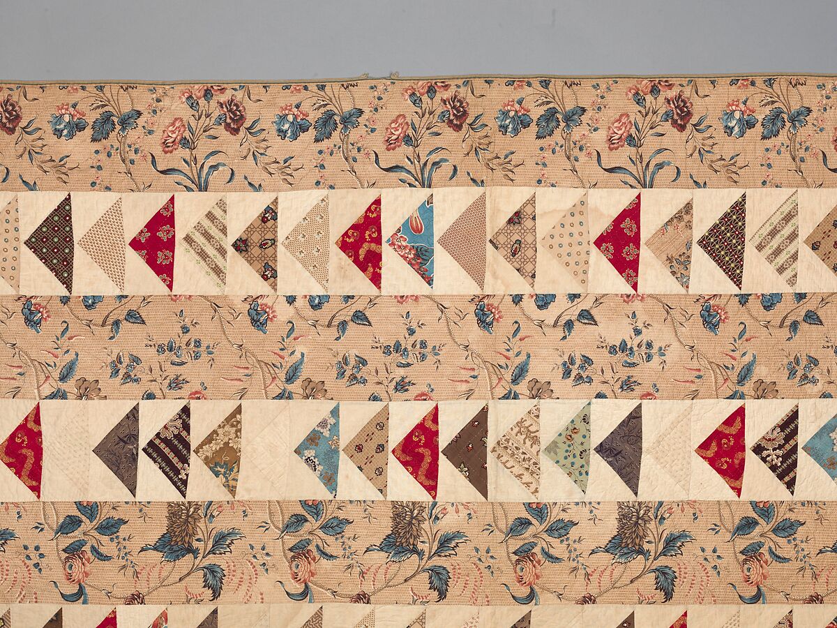 Quilt, Flying Geese pattern, Cotton, American