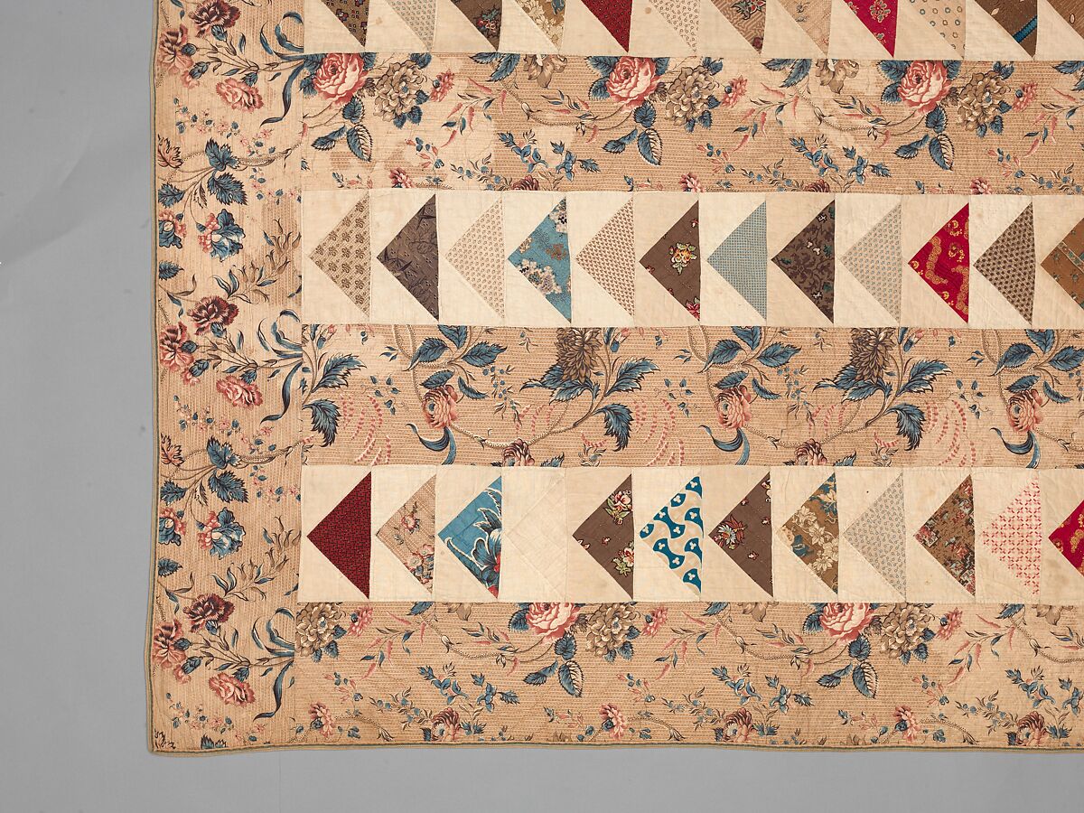 Quilt, Flying Geese pattern, Cotton, American