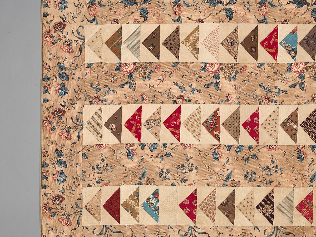 Quilt, Flying Geese pattern, Cotton, American