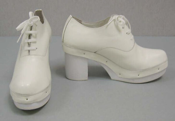 Ensemble, (a–d) Comme des Garçons (Japanese, founded 1969), (a, b) synthetic, (c, d) leather, (e) silk, synthetic, Japanese