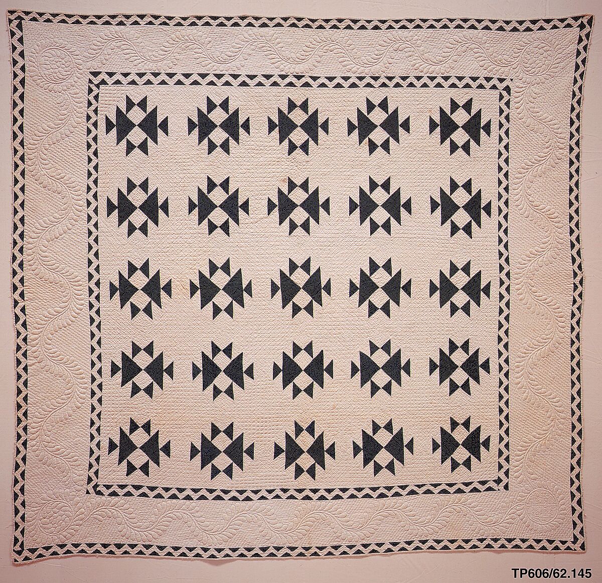 Quilt, Double X pattern, Cotton, American