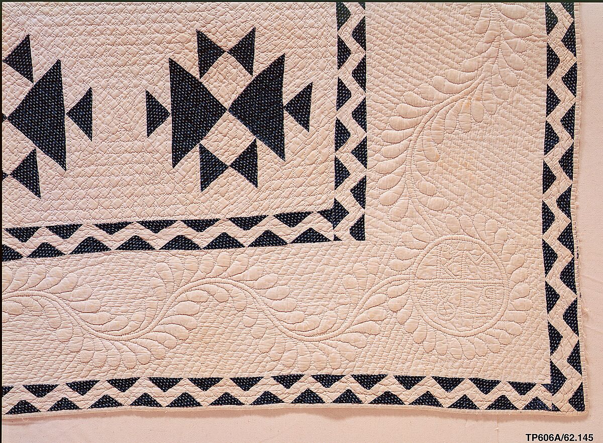 Quilt, Double X pattern, Cotton, American
