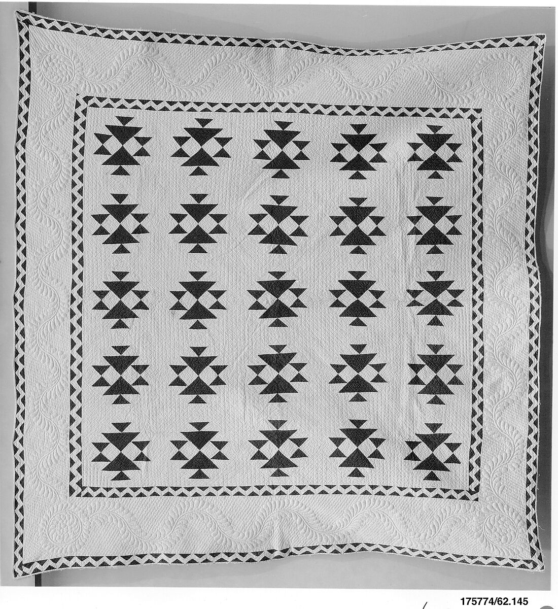 Quilt, Double X pattern, Cotton, American