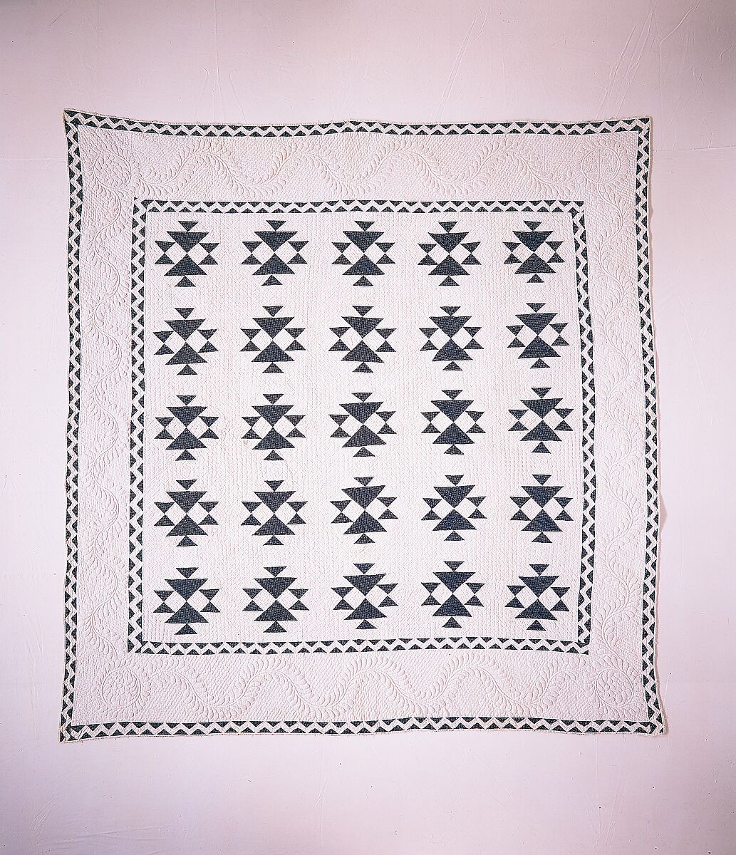 Quilt, Double X pattern, Cotton, American
