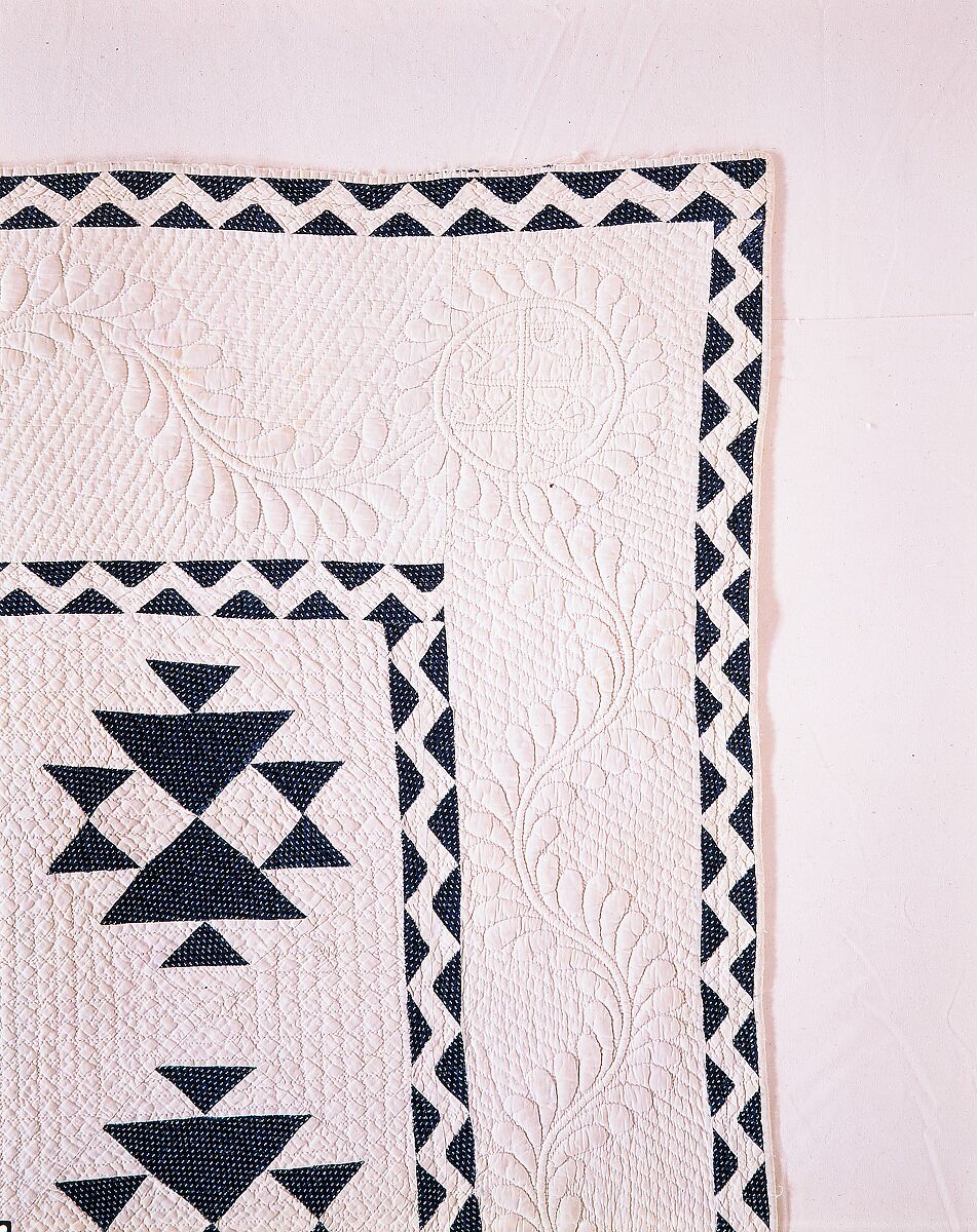 Quilt, Double X pattern, Cotton, American