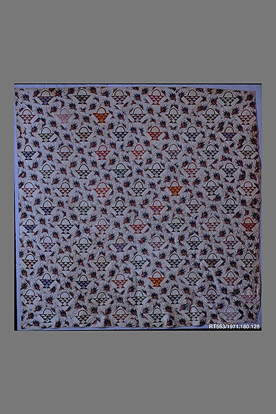 Quilt, Basket pattern, Cotton, American