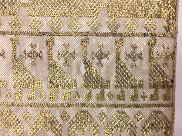Scarf, Cotton, gold metal plaques