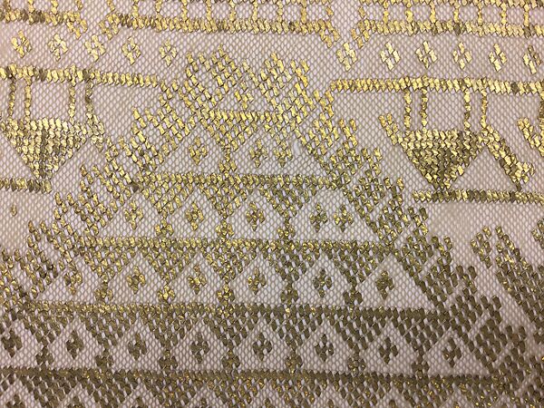 Scarf, Cotton, gold metal plaques