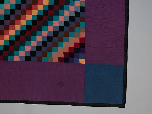 Quilt, Sunshine and Shadow pattern, Amish maker, Wool and cotton, American