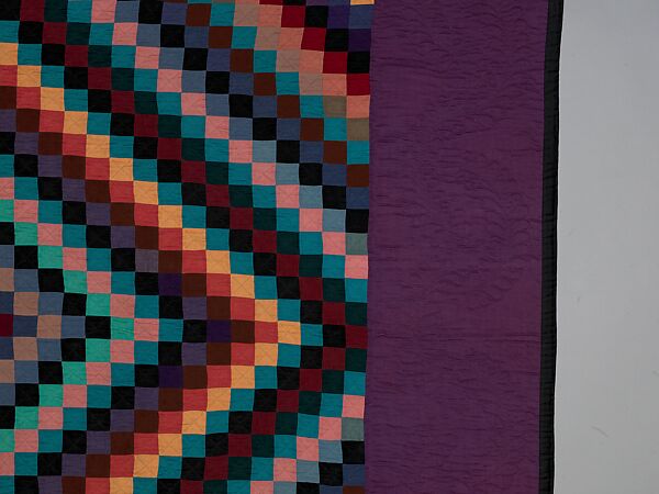 Quilt, Sunshine and Shadow pattern, Amish maker, Wool and cotton, American