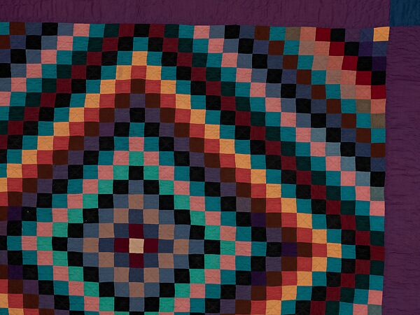 Quilt, Sunshine and Shadow pattern, Amish maker, Wool and cotton, American