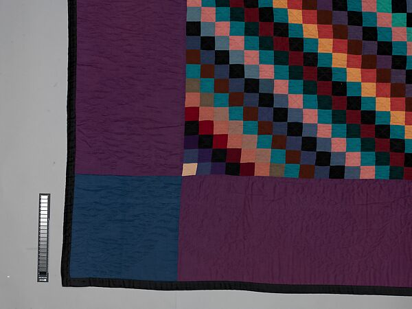 Quilt, Sunshine and Shadow pattern, Amish maker, Wool and cotton, American