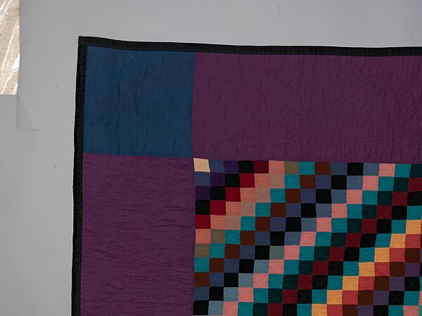 Quilt, Sunshine and Shadow pattern, Amish maker, Wool and cotton, American