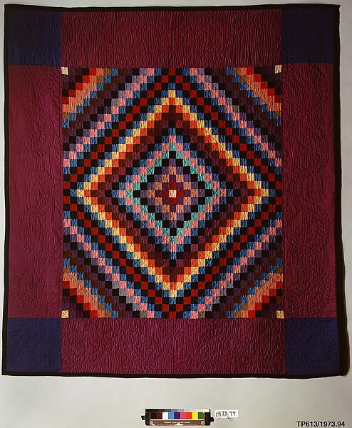 Quilt, Sunshine and Shadow pattern, Amish maker, Wool and cotton, American