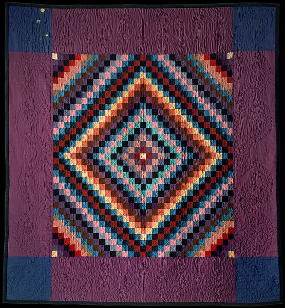 Amish maker - Quilt, Sunshine and Shadow pattern - American - The