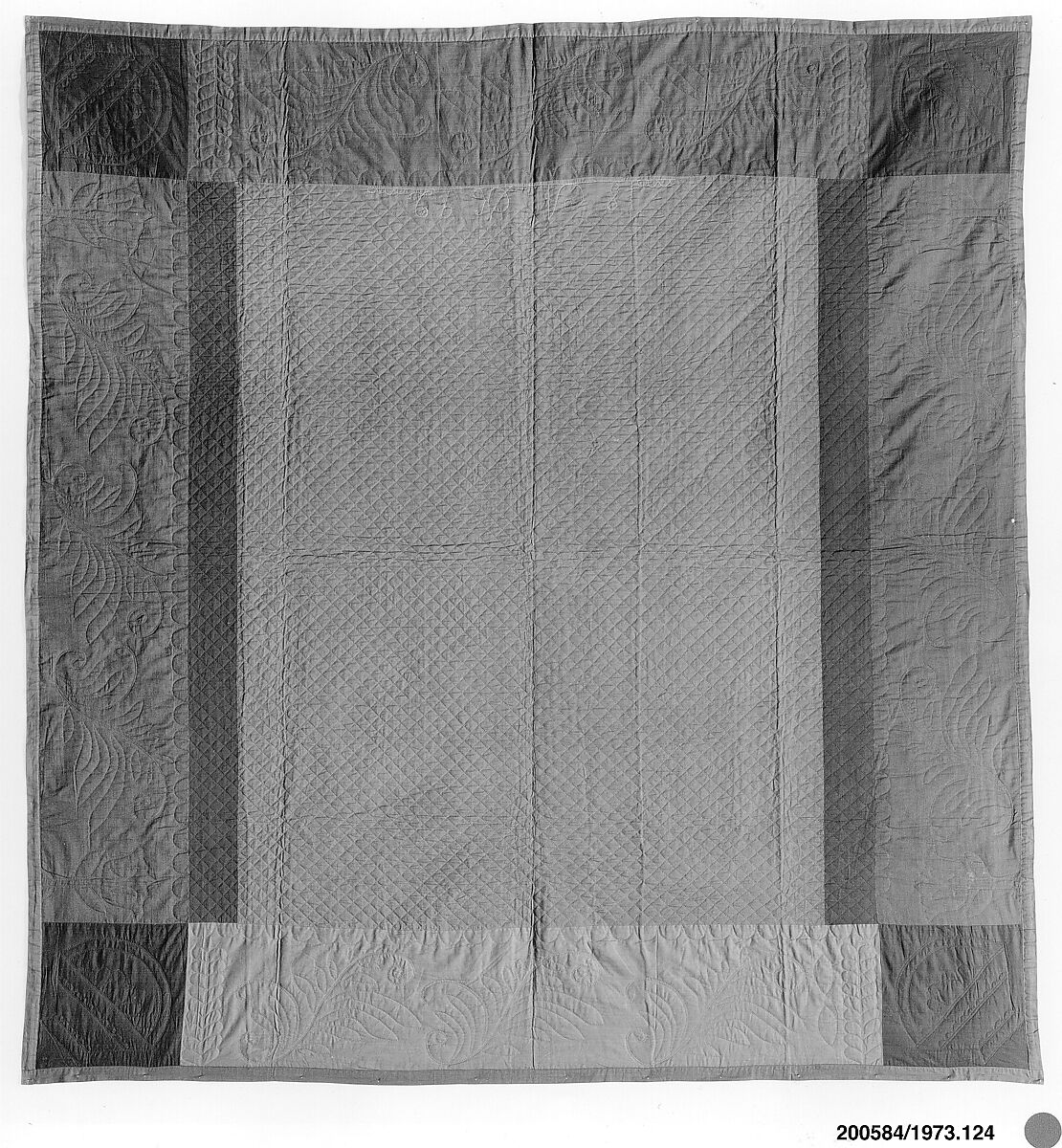 Quilt, Center Square and Bars pattern, Amish maker, Wool, American
