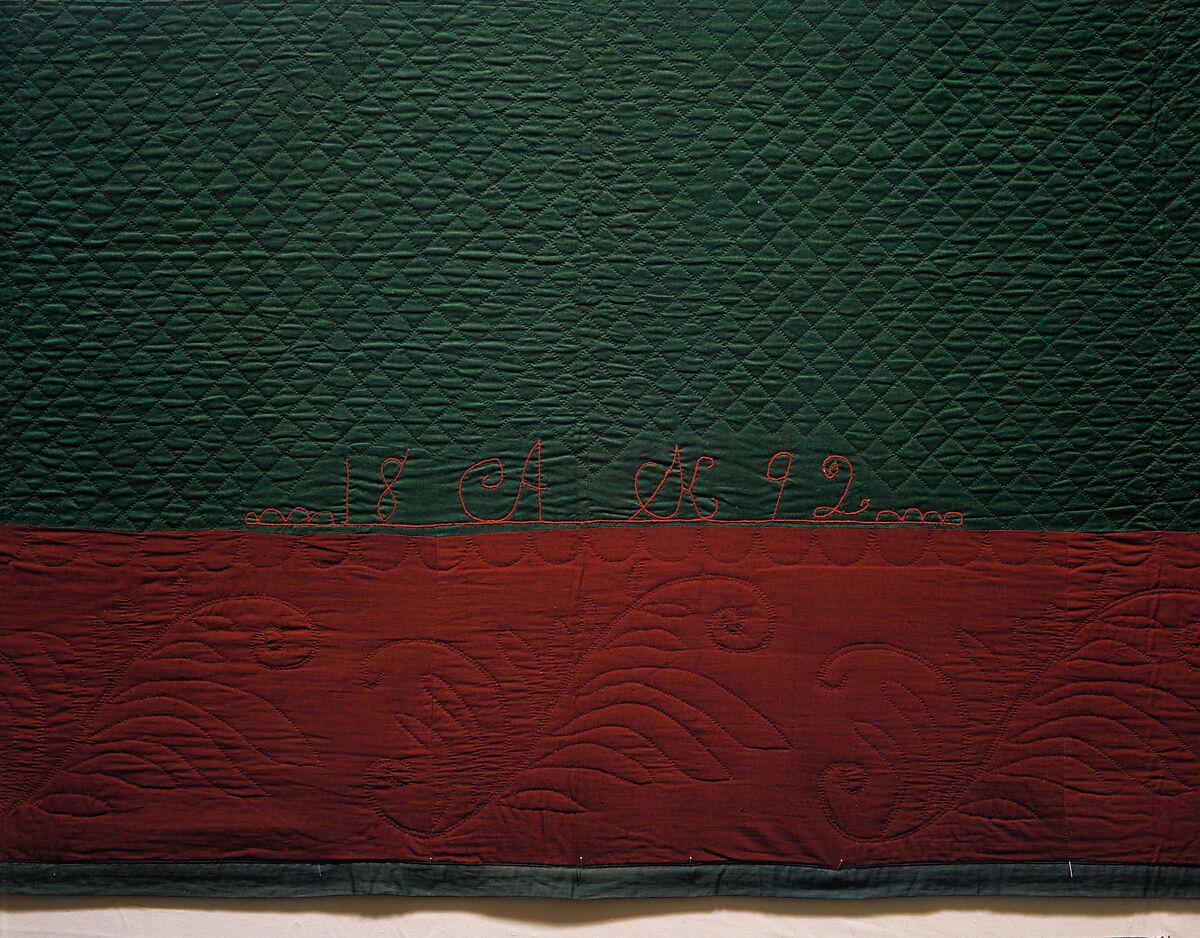 Quilt, Center Square and Bars pattern, Amish maker, Wool, American