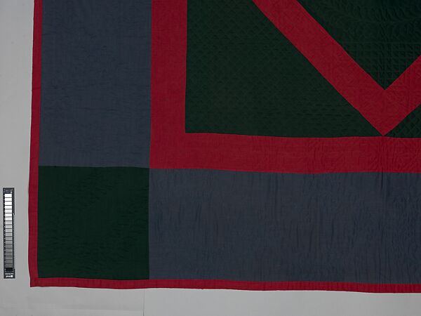 Quilt, Diamond in the Square pattern, Amish maker, Wool and cotton, American