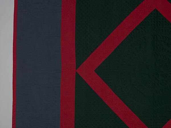 Quilt, Diamond in the Square pattern, Amish maker, Wool and cotton, American