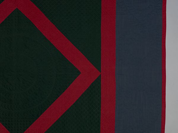 Quilt, Diamond in the Square pattern, Amish maker, Wool and cotton, American