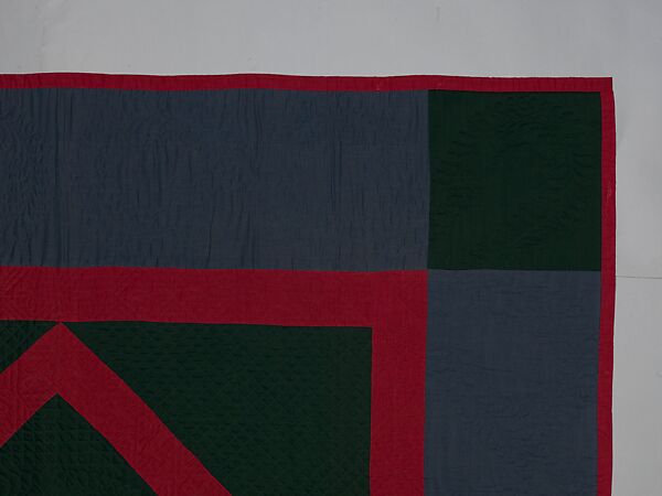 Quilt, Diamond in the Square pattern, Amish maker, Wool and cotton, American